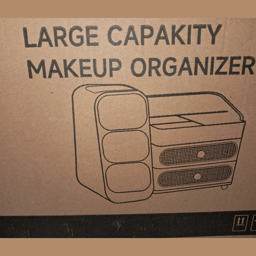 NWT Makeup Organizer With Drawers Cosmetic Display Storage In Off-White
